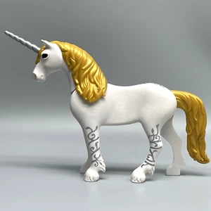 Playmobil White Unicorn Gold Hair Silver Horn Adult Horse Magical Fairytale RARE - Picture 1 of 2