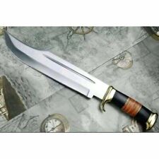 CUSTOM HANDMADE D2 TOOL STEEL HUNTING BOWIE KNIFE OUTDOOR KNIFE W/LEATHER SHEATH