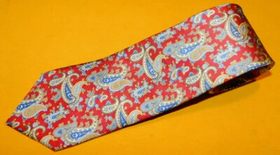 CORBATA PAISLEY BULLOCK & JONES HECHA EN ALEMANIA ROJA/BLANCA/AZUL - CORBATAS DE DISEÑADOR. Foto 1 de 3