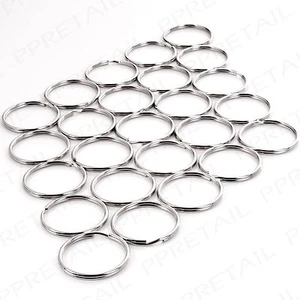 METAL JUMP RINGS 25x Quality Silver 38mm Keyring Split Hoops Loop Key Holder Set - Picture 1 of 2