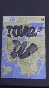 POVE GU NYC MTA hand painted subway map - Picture 1 of 3
