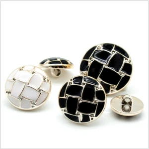 10x White Black Button Windbreaker Coat Jacket Decor Button Sewing DIY Accessory - Picture 1 of 15