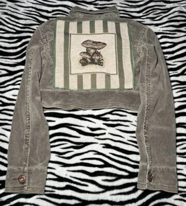 Hippie Jacket Women Size Large Custom Rave Mushrooms Coachella  - Picture 1 of 9