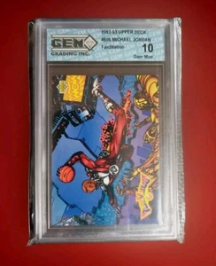 1992-1993 Upper Deck Michael Jordan #506 gema de animación💎 10 obras de arte Jim Lee - Imagen 1 de 4