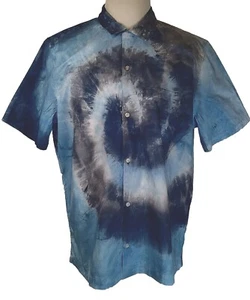 Gap Shirt Mens Sz XL Tie Dye Street Wear Grunge Button Up Short Sleeve NWT - Picture 1 of 13