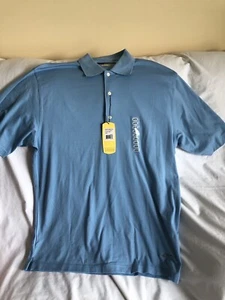 NWT Greg Norman Mens Large Light Blue Golf Polo Shirt - Imagen 1 de 5