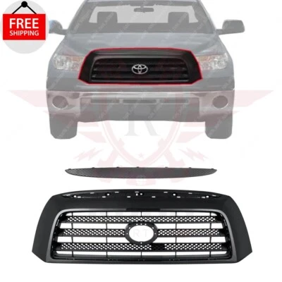 New Front Grille Assembly & Grille Trim Black 2pc Fits 2007-2009 Toyota Tundra - Imagem 1 de 4
