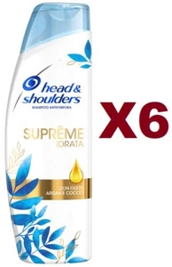6 PZ HEAD & SHOULDERS SUPREME IDRATA SHAMPOO ANTIFORFORA 225ML CON OLIO DI ARGAN - Foto 1 di 2