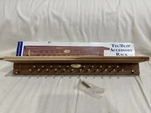 Tie Rack 22 Brass plated Pegs 21" Cedar Accessory Rack NEW - Picture 1 of 13