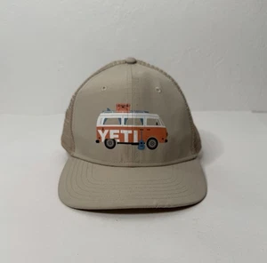 YETI Coastal Camper Trucker Hat Cap Bus Van Snapback Rare Retired Tan Unisex - Picture 1 of 13