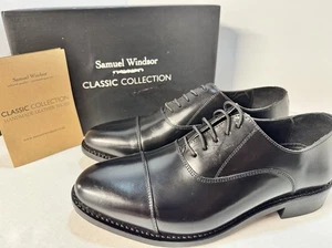 Samuel Windsor Herren schwarz Leder Oxford elegante Schuhe US Größe 9 UK Größe 8,5 - Bild 1 von 8