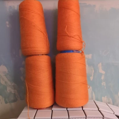 British Blue Faced Leicester Yarn 1kg warm Orange Wool Knitting Crochet Weaving - Image 1 of 4