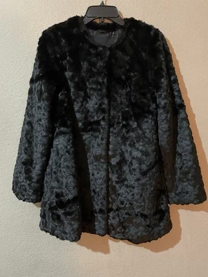 Sam Edelman женщин черный искусственного меха воротника крюк застежки пальто размер маленький - Изображение 1 из 4