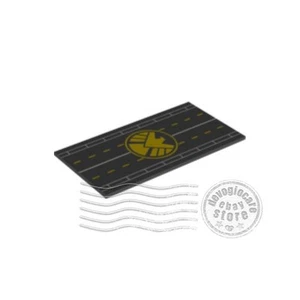 1x LEGO 90498pb02 Tile Decorated with Runway and SHIELD Logo 8x16 Black - Picture 1 of 1