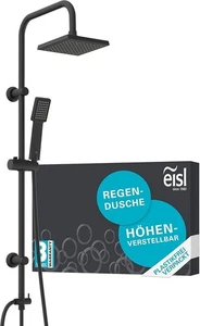 EISL EASY ENERGY Duschset schwarz, Duschsystem ohne Armatur 2 in 1 mit großer - Bild 1 von 3