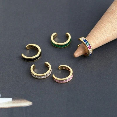 1 Stück Ohrklemme Ear cuff Zirkonia 925 Sterling Silber Ohrclip Ohrringe A1466 - Bild 1 von 4