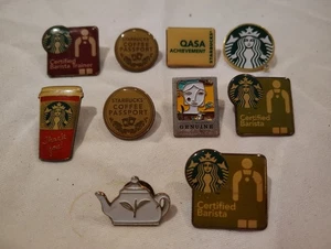 10 Authentic Employee Starbucks Enamel Lapel Pins Lot - Picture 1 of 10