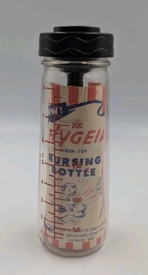 Biberón de enfermería de vidrio Hygeia de 8 onzas Ball Brothers Company ¡¡Biberón antiguo!!! Foto 1 de 4