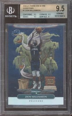 2020 Panini One and One Downtown #1 Zion Williamson Gem Mint BGS 9.5 - Image 1 of 2