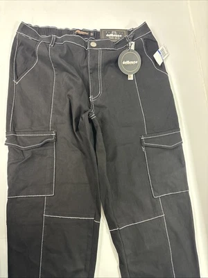 全新带标签娃娃屋牛仔慢跑者 XL 黑色宽松嘻哈货物万圣节服装 Y2K — 第 1/4 张图片