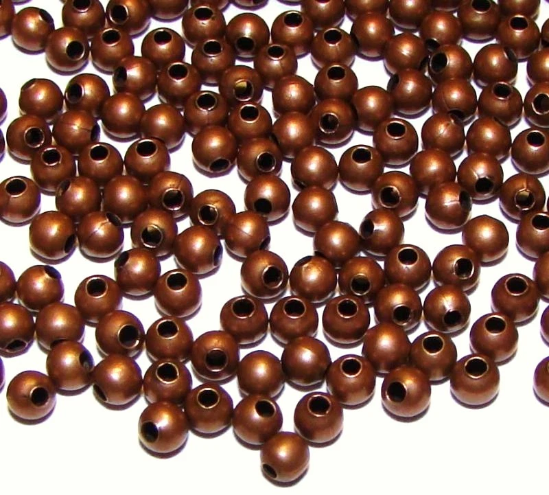 MB313 Cuentas de metal redondas de 3 mm rubor cobre envejecido 100 piezas Foto 1 de 1
