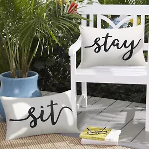 Set of 2Outdoor Waterproof Throw Pillow CoversSquare Pillow Covers Decorative... - Picture 1 of 7