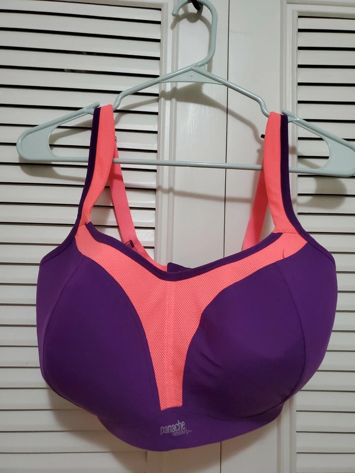 Sujetador deportivo Panache sin aros) - púrpura/naranja/talla 32H Foto 1 de 4