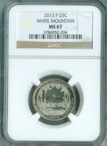 2013 P WHITE MOUNTAIN PARKS QUARTER  NGC MS67 . - Picture 1 of 4