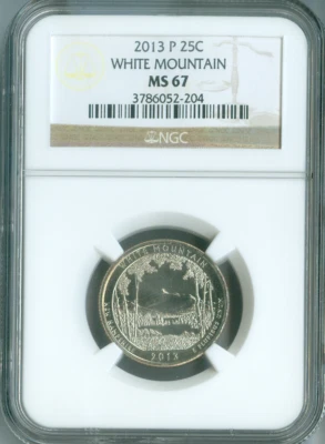 2013 P WHITE MOUNTAIN PARKS QUARTER  NGC MS67 . - Image 1 of 4