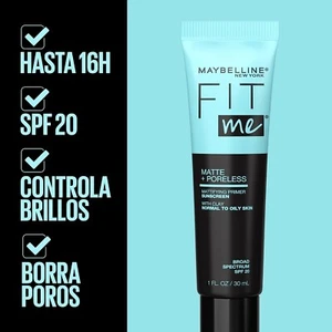 MAYBELLINE Fit Me! Matte + Poreless Mattifying Face Primer with Clay 30ml *NEW* - Picture 1 of 3
