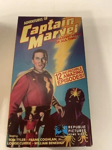 Adventures of Captain Marvel 12 Amazing Episodes (VHS, 1995, 2-Tape Set) Tested - Picture 1 of 5