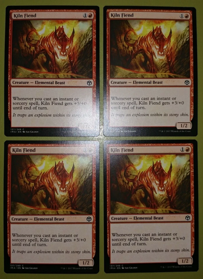 Kiln Fiend x4 Iconic Masters 4x Playset Magic the Gathering MTG  - Image 1 of 1