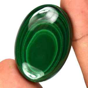 Artistic Jewel 90 Ct Natural Green Malachite 37 Mm Oval Cabochon Gemstone