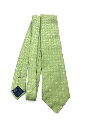 Corbata Daniel Cremieux Patrón Diamante Verde 100% Seda Foto 1 de 4