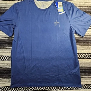 Guy Harvey Mens XL Performance T Shirt Dry Wicking UPF Mahi-Mahi Blue - Picture 1 of 10