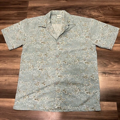 Rip Curl Shirt Mens Medium 14 Short Sleeve Button Up Green / Blue - Image 1 of 4