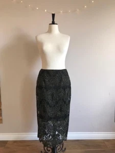 Beautiful COAST BLACK LAYLA LACE PENCIL SKIRT, Size 10 New With Tags - Picture 1 of 8