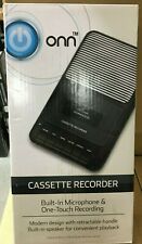 ONN Cassette Recorder with  External Microphone & One Touch Recording