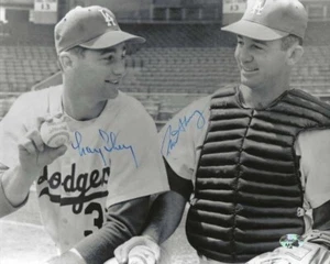 Autographed LARRY SHERRY & NORM SHERRY Los Angels Dodgers 8x10 photo- COA  - Picture 1 of 1