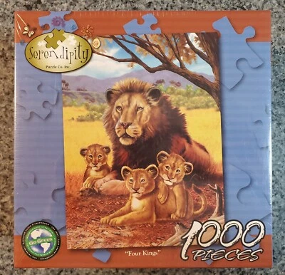 NUEVO Serendipity CUATRO REYES 1000 piezas puzzle leones Foto 1 de 4