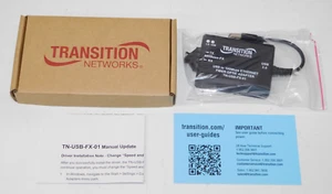 New Transition Networks TN-USB-FX-01 USB to 100Mbps Ethernet Fiber Optic Adapter - Picture 1 of 3