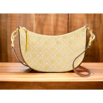 Nuevo Bolso Bandolera Tory Burch T Monograma Mini Jacquard Hobo Sin Etiquetas   Foto 1 de 4