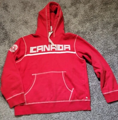 Mens Medium Canadian Olympic Team Red Hoodie Sweatshirt 2006 2008 Canada HBC - Image 1 of 4