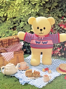 KNITTING PATTERN Jean Greenhowe Womans weekly teddy bear toy 38cm tall doll - Picture 1 of 8