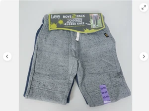 LEE Boy's Jogger Sweatpants 2-Pack Rugged Knee Fleece(GRAY/BLUE XS 5/6)NWT - Picture 1 of 4