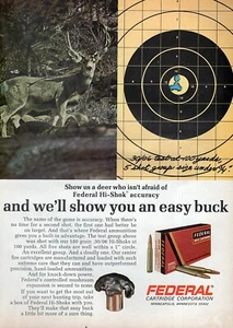 1969 Federal Hi Shok Rifle Ammo Hunting Original Vintage Print Ad - Picture 1 of 1