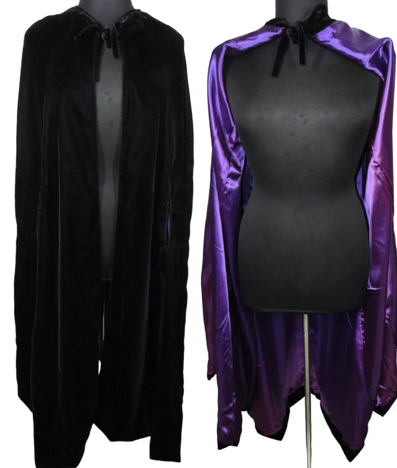Vintage Morbid Threads Black Velvet Full Length Cloak Cape Witch Vampire Goth - Image 1 of 4