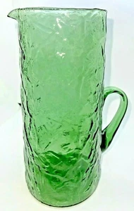 Vintage grüne Rinde Glas Mid Century Modern Wasser Tee Krug - Bild 1 von 6
