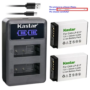 Kastar Battery LCD Dual USB Charger for Genuine Canon LP-E17 9967B02 LC-E17 E17E - Picture 1 of 11