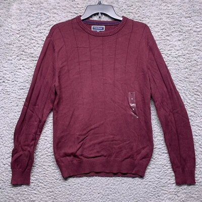 Suéter Club Room Para Hombre Pequeño Granate Nudo Acanalado Cuello Redondo Manga Larga Foto 1 de 4